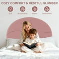 thumbnail image 3 of Memoryfield Twin Size Bed Frame with Round Boucle Headboard, Upholstered Arch-Shaped Design, Modern Wooden Slats Bed, No Box Spring Required, Easy Assembly, Pink, 3 of 7