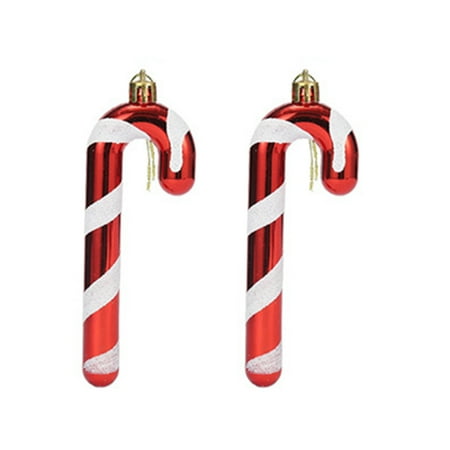 

SunHLX 1 Pair Christmas Decorations Festive Decorative Delightful Xmas Tree Cane Hanging Pendant for Party