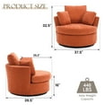 thumbnail image 3 of Muumblus Large Swivel Chair, Modern Oversize Lounge Accent Barrel Chair Comfy Round Reading Armchair for Living Room, Orange Red, 3 of 6