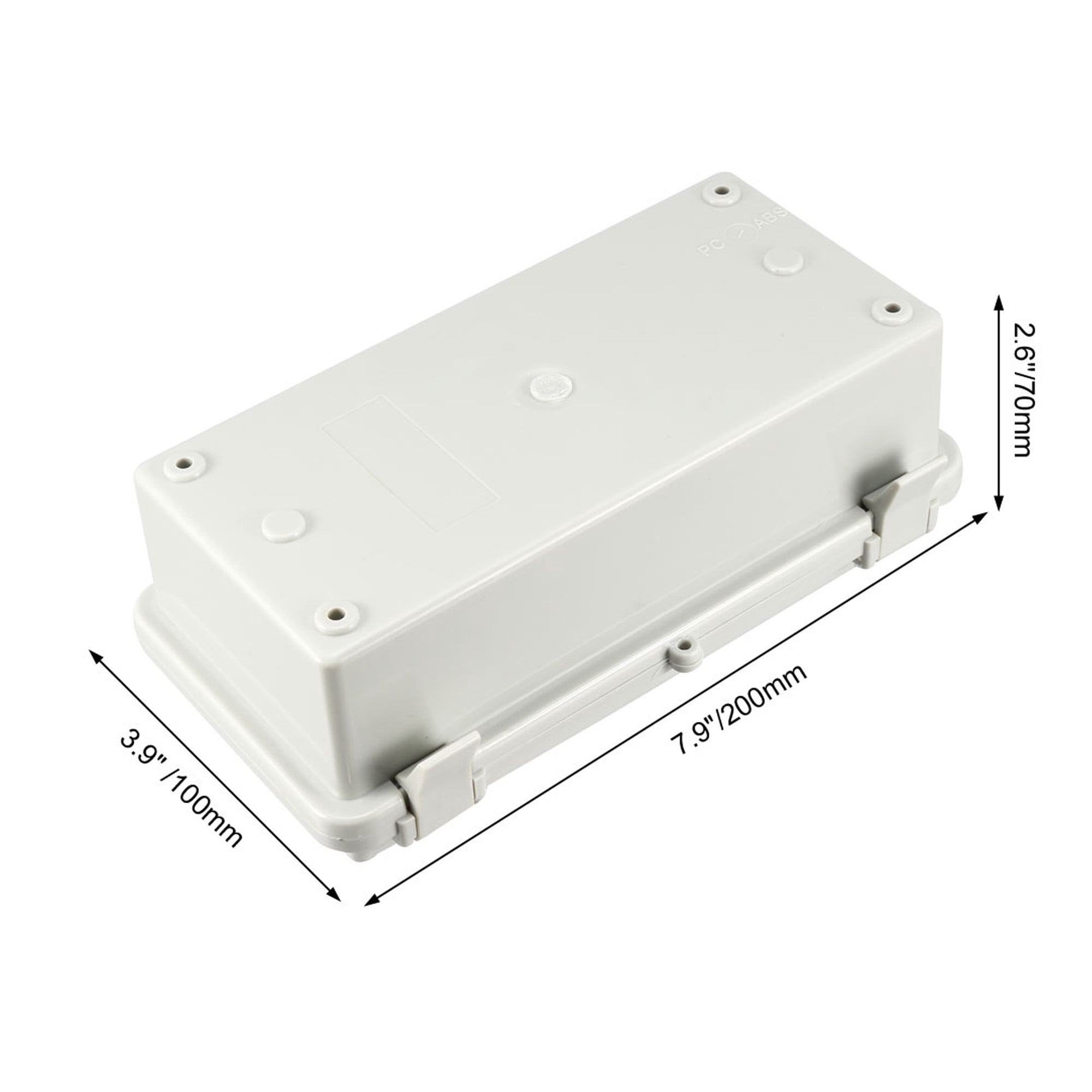 Uxcell ABS  Dustproof Waterproof Junction Box Hinged Shell Universal Electrical Project Enclosure Gray 7.9x3.9x2.8 inch