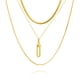 thumbnail image 1 of JeenMata Juego de 3 Colgantes y Cadenas Minimalistas Modernos en Oro Amarillo, 1 of 5