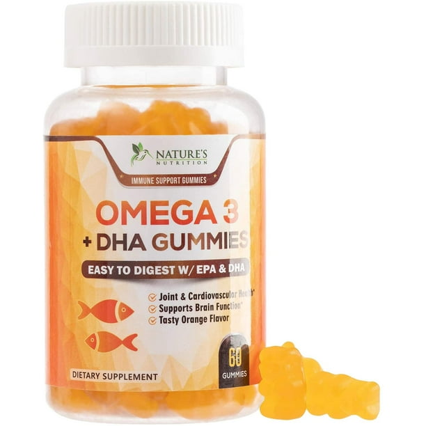 Nature's Nutrition Omega 3 Fish Oil Gummies Extra Strength DHA & EPA