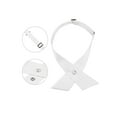 thumbnail image 3 of INSPIRE CHIC Women's Adjustable Criss-Cross Bow Ties Solid Snap Button Neck Tie for School Uniform White One Size, 3 of 5