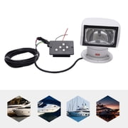 Remote Control Searchlight, 100W 2300LM Marine Boat Spotlight with 2624ft Long Range, IP66 Waterproof, 355° Rotation, 12V Halogen Lamp for Yacht Fishing Boat, White