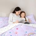 thumbnail image 5 of Erosebridal Cartoon Unicorn Girls 7 Pieces Bedding Comforter Set,Dreamy Princess Style Rainbow Full Bedding Set For Kids,Reversible, 5 of 7