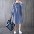 thumbnail image 3 of Túnica de mujer Camisas con botones Vestido suelto Mangas largas Cuello vuelto Vestido informal d Romacci Vestido, 3 of 7
