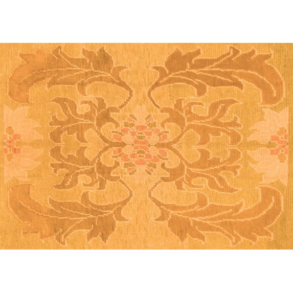 Ahgly Company Indoor Rectangle Abstract Orange Modern Area Rugs, 5' x 7'