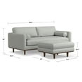 thumbnail image 2 of Simpli Home Morrison Mid-Century Modern 89 inch Wide Sofa with Ottoman Set in Mist Grey Tightly Woven Performance Fabric, 2 of 12