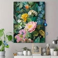 thumbnail image 4 of Vibrant Botanical Floral Butterfly Canvas Painting Wall Art for Living Room Bedroom Office Hotel Lobby Dining Room Decor, 4 of 8