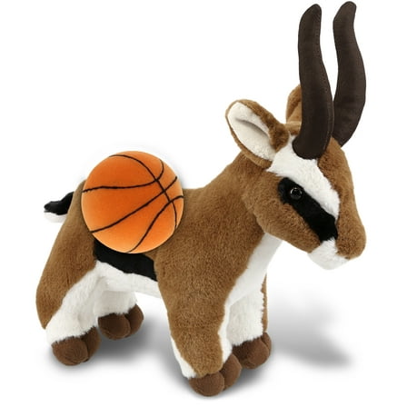 DolliBu Antelope Stuffed Animal with Basketball Plush – Soft Huggable Antelope, Adorable Playtime Antelope Plush Toy, Cute Wildlife Gift, Plush Doll Animal Toy for Kids and Adults – 10 Inches