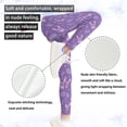 thumbnail image 5 of COEQINE Girls Sport Leggings Casual Buttery Soft Athletic Pants Stretchy High Waist Yoga Pants, for 4-5 Years Kids Girls for Easter Day, Easter Bunny Carrot Egg Purple, 5 of 7