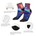 thumbnail image 5 of Rateoe Starry Sky Turtle Pattern Quarter Crew Socks,Toe Seamed Ankle Socks,Cotton Cushioned Breathable Athletic Crew Sports Socks, 5 of 7