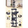 thumbnail image 6 of Cat Tree, 82.6‑Inch Tall Multi‑Level Cat Tower for Indoor Cats with Scratching Posts, Hammock and Pom‑Poms, Dark Gray, 6 of 10