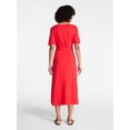 thumbnail image 5 of Time and Tru Women's Knit Midi Dress with Tie Belt, Sizes XS-XXXL, 5 of 5