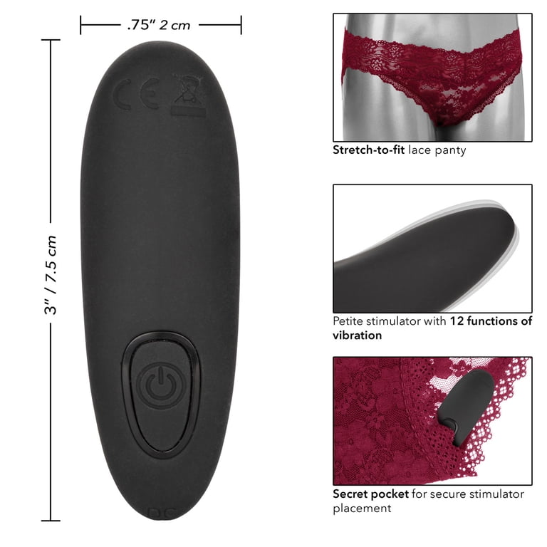 CalExotics Rechargeable Lace Panty Vibrator Set with Remote Control,  Small/Medium, Red - Walmart.com