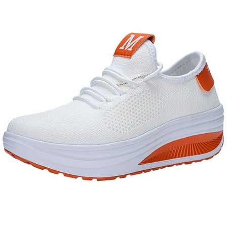 

Wesracia Fashion Women Mesh Casual Shoe Soft Bottom Rocking Shoe Student Working Sneakers