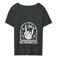 thumbnail image 2 of Camiseta de mujer moda verano transpirable impreso suave cuello redondo camisetas para M, 2 of 8