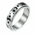 thumbnail image 3 of EOEMY Stainless Steel Moon And Star Anxiety Spinner Ring 6mm For Men Woman Fidget Ring-Silver-11, 3 of 9