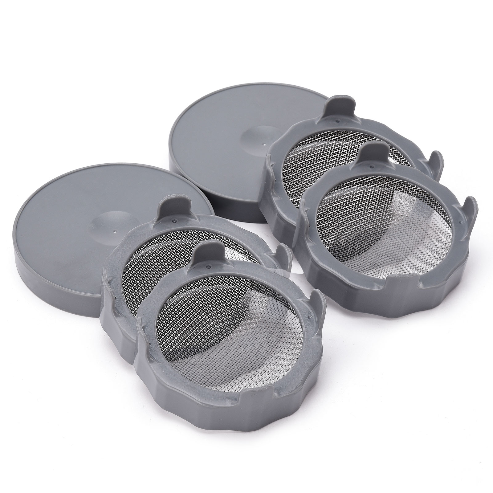 Sprouting lids, Plastic Sprout Lid with Stainless Steel Screen for Wide