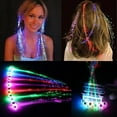 thumbnail image 2 of LED Light Up Braid Luminous Fiber Optic Hairpin Decor for Halloween Party Bar, 2 of 11