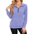 thumbnail image 2 of TARAINYA Women Oversized Half Zip Sweatshirt Casual Quarter Zip Pullover with Pocket, 2 of 8