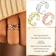 thumbnail image 2 of Anillo para mi hija Ormromra Ondulado con latidos del corazón y diamantes Dedo índice Abierto, 2 of 8