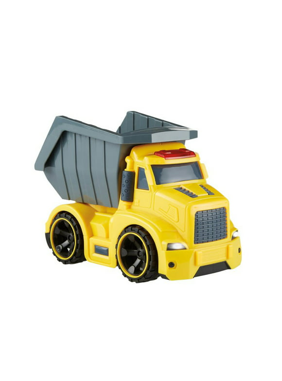 Kidoozie Lights N' Sounds Dump Truck, Friction Powered, Working Dump Bin For Ages 3+