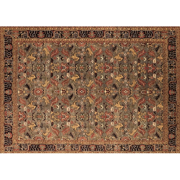 Ahgly Company Indoor Rectangle Oriental Brown Traditional Area Rugs, 5' x 7'