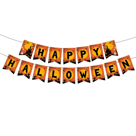 Spooky Halloween Decorations Happy Halloween Banner 197 Inch Hanging Halloween Decorations Halloween Party Decor for Home Mantel Porch Indoor Halloween Decor 1 Pack