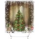 thumbnail image 1 of Cortinas de ducha Taysta Feliz Navidad, decoración de abeto verde para invierno, regalos de Navidad, copos de nieve, diseño marrón, decoración de baño 66 & quot; Por 72 & quot; S Feliz Sencillez, 1 of 5