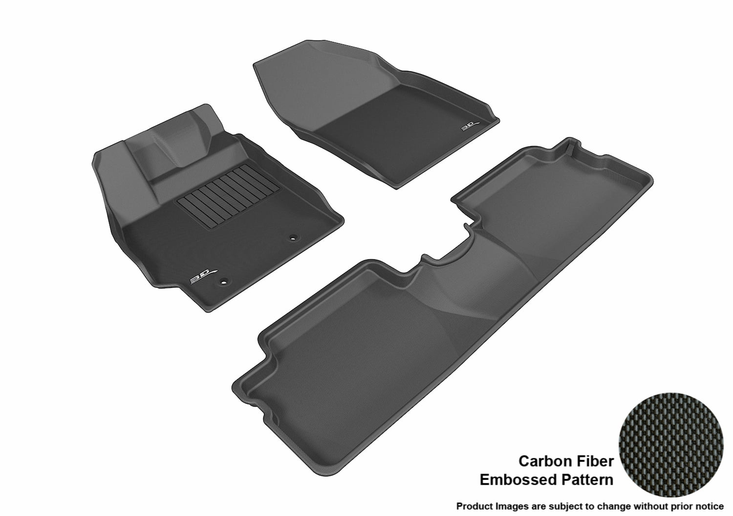 Photo 1 of 3D MAXpider 2013-2015 Scion xB Front Second Row Set All Weather Floor Liners in Black with Carbon Fiber Look