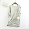 thumbnail image 2 of idosla Women Warm Sherpa Lined Fleece Crewneck Sport Sweatshirt Pullover Loungewear (Light Gray, M), 2 of 7