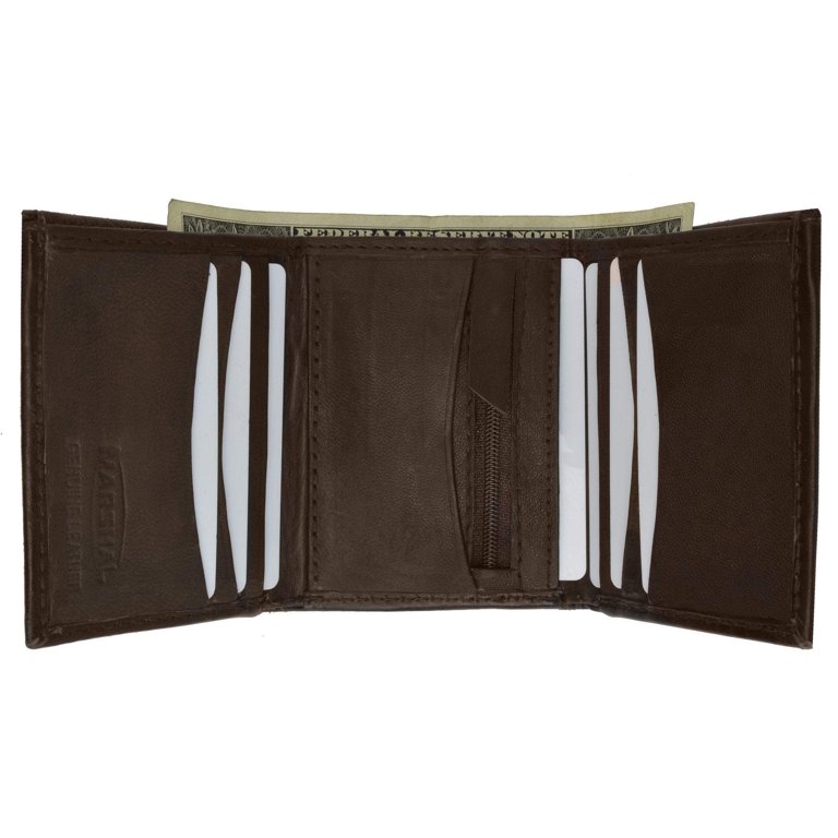 Trifold Lamb Leather Wallet W/Removable ID attached W/Hook and