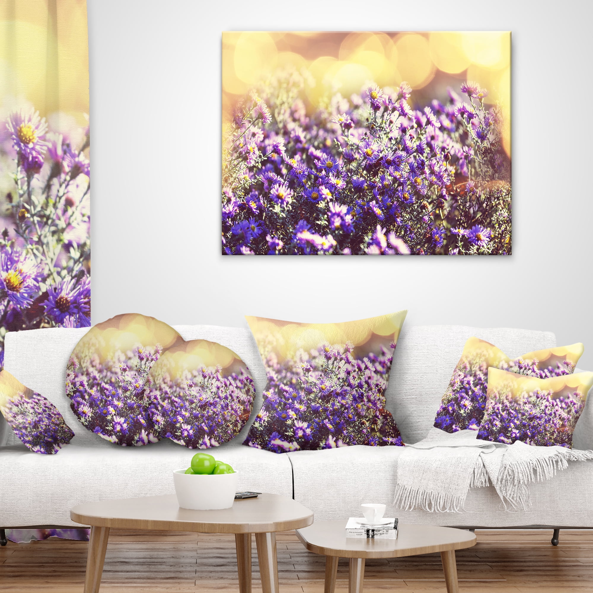 Designart 12" x 20" Floral Polyester Throw Pillow