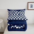 thumbnail image 5 of Manfei Checkered Art Twin Comforter Sets,Geometric Plaid Bedding Set,Navy White,Navy Blue Reversible,2-Piece,1 Comforter and 1 Pillowcase,2-Piece,1 Comforter and 1 Pillowcase, 5 of 7