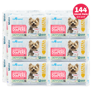 Paw Inspired Disposable Dog Diapers Female| Puppy, Doggie, Cat Pet Diapers |Diapers for Dogs in Heat Period, Diapers that Stay on Bulk, Senior, Excitable Urination, or Incontinence(X-Small, 144 Count)