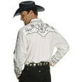 thumbnail image 2 of Scully Men's Floral Embroidered Vintage Long Sleeve Western Shirt, White, Large, 2 of 3
