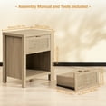 Omni House Farmhouse Rattan Nightstand Set of 2,Bedside Table with