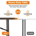 thumbnail image 5 of 6ft Folding Table - Heavy Duty Fold-in-Half Plastic Table, Portable Utility Tables with Steel Legs for Events, Camping, Indoor & Outdoor Use (Brown), 5 of 8