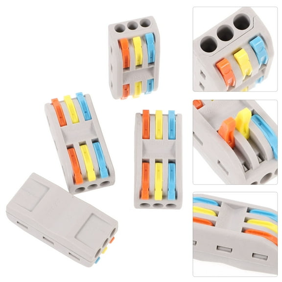 Raindrops 10pcs Connector Block 3in 3out Electrical Quick Connect Splice Wire Connector