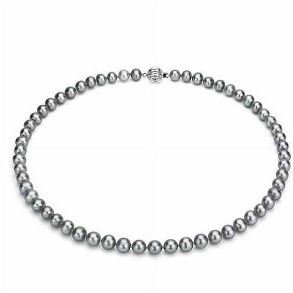 ADDURN Ultra-Luster 10-11mm Grey Genuine Cultured Freshwater Pearl 18" Necklace and Sterling Silver Ball Clasp