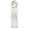 thumbnail image 7 of Aislor Women Liturgical Praise Dance Outfits Long Sleeve Worship Tunic Dress with Wide Leg Pants White XL, 7 of 7