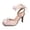 Pink, variant on Women's Square Toe Ballet Ankle Strap High Heels Comfort Party Wedding Dress Shoes