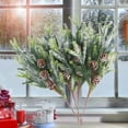 thumbnail image 6 of Luoshdecor 4 Pcs Christmas Snow Norfolk Pine Branches,Artificial Snow Flocked Greenery Norfolk Pine with Pinecone for Holiday DIY Wreaths Garlands Craft Home Decor 14 in, 6 of 6