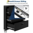 thumbnail image 4 of 3 Drawers Metal Tool Cabinet with Wheels, Black Garage Storage Cabinets, Easy Assembly Rolling Tool Chest for Home, Warehouse, Workshop, Basement - 35.4" H x 31.5" W x 16.5" D, 4 of 7