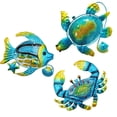 thumbnail image 2 of Decoración De Pared De metal Soledad para exteriores 3 piezas tortuga y cangrejo azul, 2 of 8