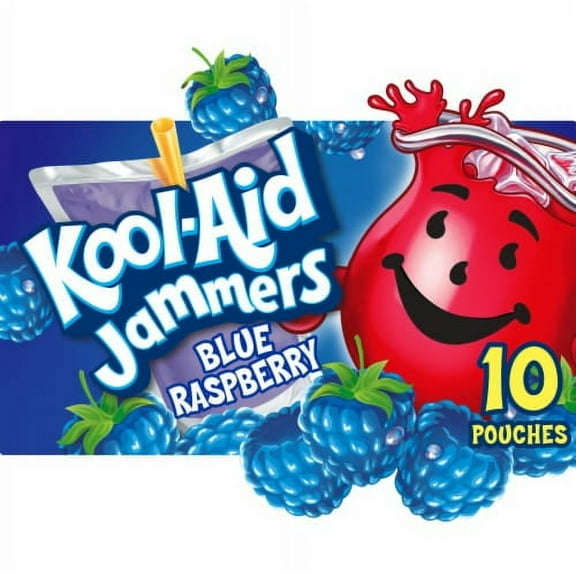 2X-Kool Aid Jammers Blue Raspberry Kids Drink 0% Juice Box Pouches - 10 ct
