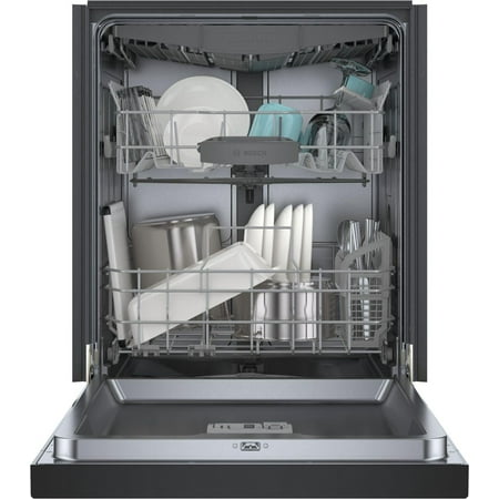 Bosch - 300 Series 24" Front Control Smart Built-In Stainless Steel Tub Dishwasher with 3rd Rack, 46dBA - Black