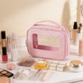 thumbnail image 4 of Qiopertar Windowed Cosmetic Bag, Waterproof Large Capacity Toiletry Pouch, Portable Handheld Makeup Case for Travel Daily Use, 4 of 7