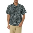 thumbnail image 1 of CAMISAS DE HOMBRE CORTAS DE INSPIRACIÓN CHIC, CON ESTAMPADO FLORAL, BOTONES EN LA PARTE FRONTAL, PLAYERA DE PLAYA HAWAIANA, TAMAÑO 38, NEGRO Y BLANCO, 1 of 6